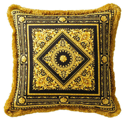 Versace Barocco Carre Pillow Silk - Black/Gold 50cm x 50cm