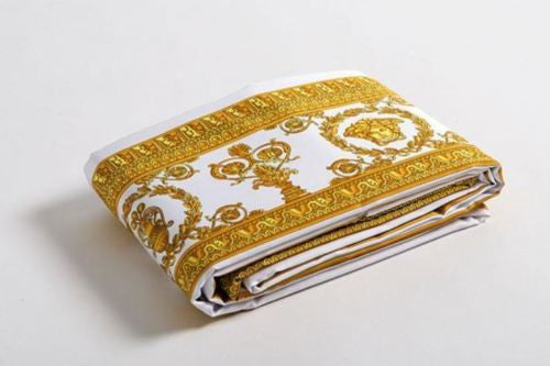 Versace Baroque & Robe Medusa White Queen Size Sheet Set - 4 Pieces