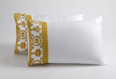 Versace Baroque & Robe Medusa White Queen Size Bed Duvet + 4-Piece Sheet Set -White