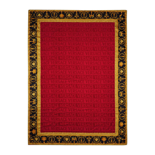 Versace Baroque & Robe Jacquard Medusa Beach/Bath Towel Red-  195 cm x 145 cm