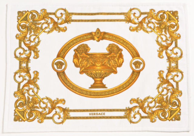 Versace Medusa Le Baroque Bath Mat -White Gold 50cm x 70cm