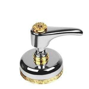 Versace Gold and Chrome Four-Hole Bathtub Side Set with Pull-Out Shower Hose and Faucet Column Overflow Unit