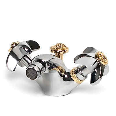 Versace Gold and Chrome Single Hole Bidet Set