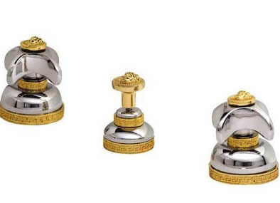 Versace Gold and Chrome Three-Hole Bidet Set