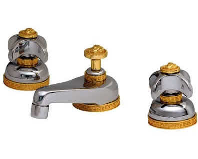 Versace Gold and Chrome 3-Hole Washbasin Set