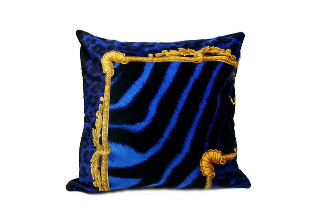 Throw Pillow Covers Custom-Made In Versace DV Blue Wild Animal Print 9-Piece Set