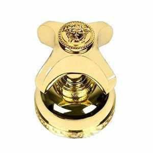 Versace Gold 4-Hole Bathtub Side Set With Pull-out Shower Hose and Faucet Column Overflow Unit