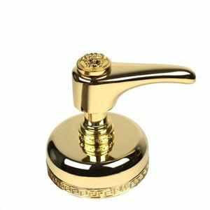 Versace Gold 4-Hole Bathtub Side Set With Pull-out Shower Hose and Faucet Column Overflow Unit