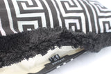 Versace Greek Key Jacquard Pillow - Black Silver New 19.7cm x 19.7cm