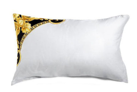 Versace La Coupe Des Dieux Pillow Case Set King Size - White Black Gold