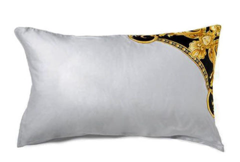 Versace La Coupe Des Dieux Pillow Case Set - King Size Grey Black Gold