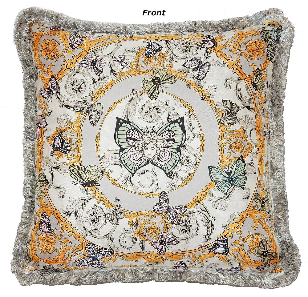 Versace Le Jardin Medusa Butterfly Square Pillow - Silk 50cm x 50cm