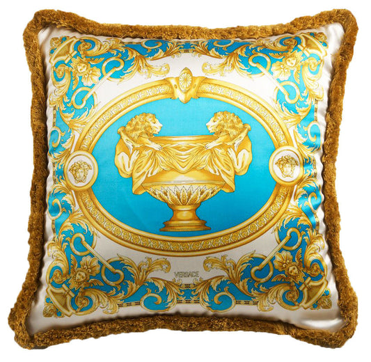 Versace Le Vase Baroque Medusa Pillow - 45cm x 45cm - Silk Turquoise