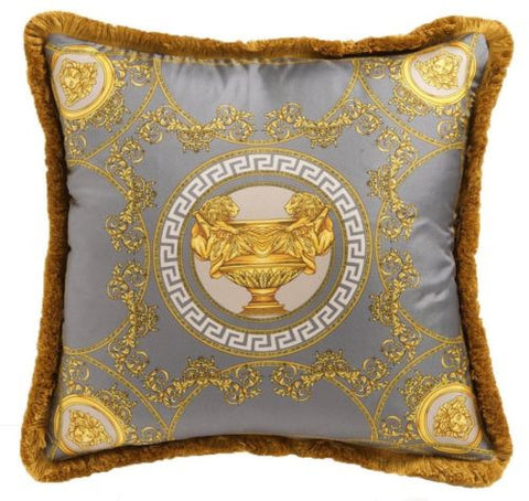 Versace Medusa Baroque Pillow Grey Gold 45cm x 45cm