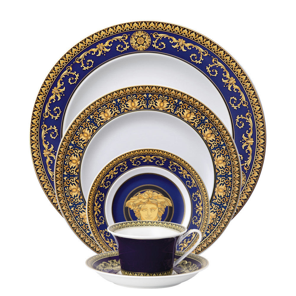 Versace Medusa Blue Dinnerware 5-Piece Place Setting