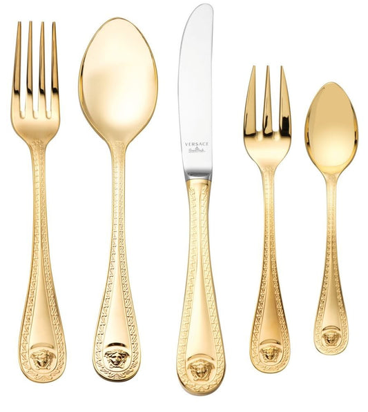 Versace Rosenthal Gold Medusa Cutlery 30-Piece Set