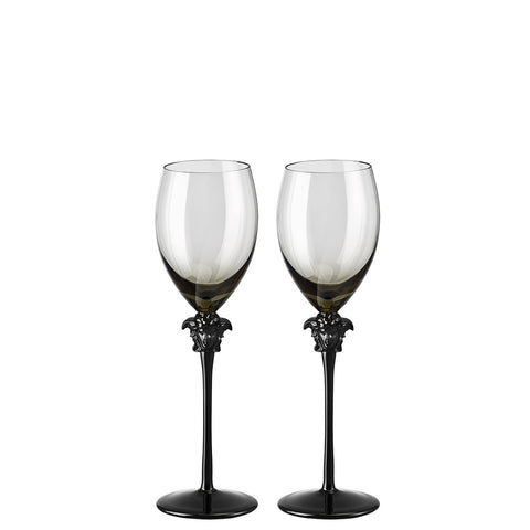 Versace Medusa Lumiere White Wine Glasses - Pair 11 ounce