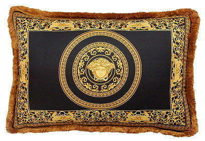 Versace Medusa Pillow - 45 cm x 65 cm - Black Gold -Rectangular