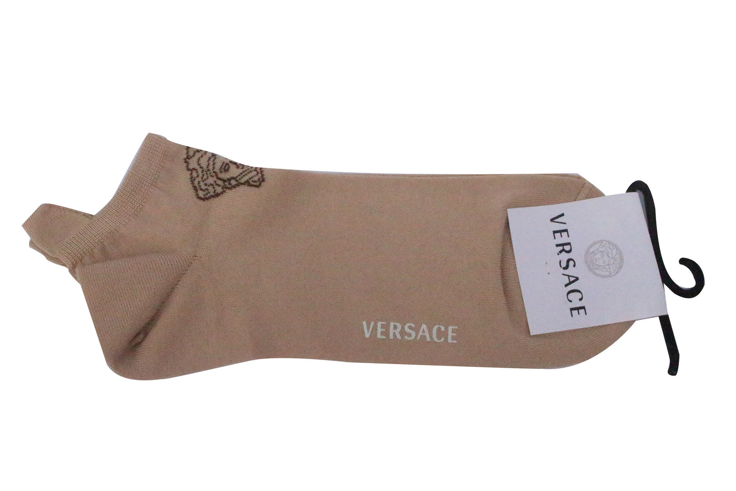 Versace Medusa Ankle Socks 10" - 5 Pairs Set -Dark Blue, Maroon, Blue, Beige, Black