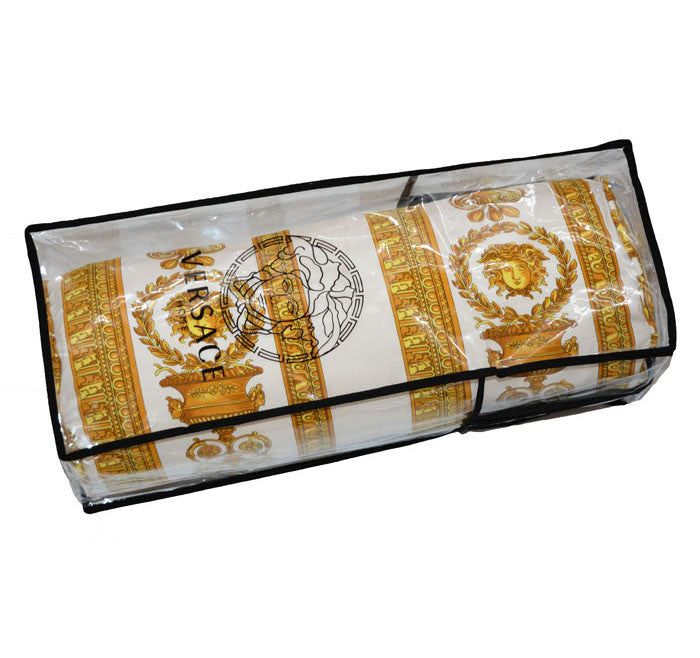 Versace Medusa White Bolster Pillow - 50cm x 24cm dia