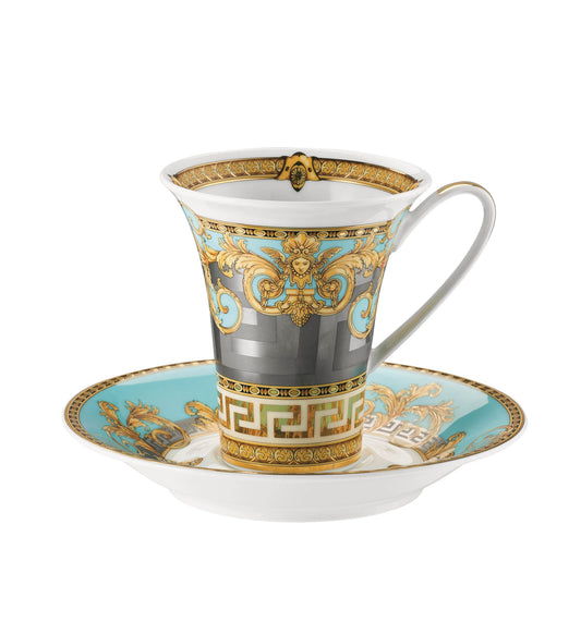 Versace Rosenthal Prestige Gala Le Bleu Cup & Saucer 4 Tall