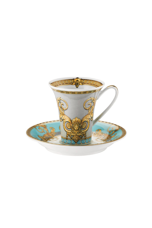 Versace Rosenthal Gala Le Bleu Espresso Cup & Saucer