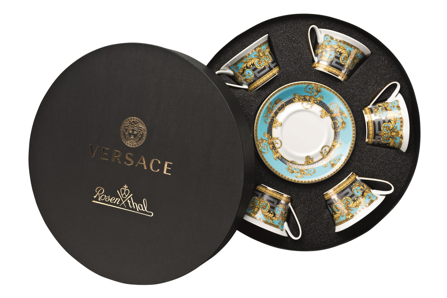 Versace Rosenthal Prestige Gala Le Bleu Tea Cup & Saucer - Set Of 6