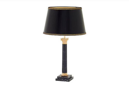 Versace Korinthos Table Lamp - Nero Marquina Marble Base