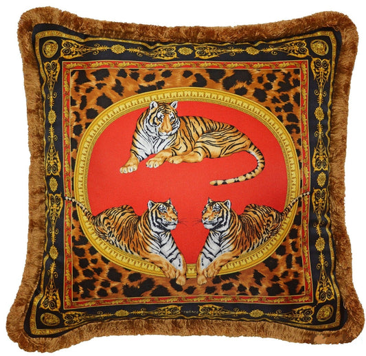 Versace Tiger Africa Pillow Red - 45cm x 45cm