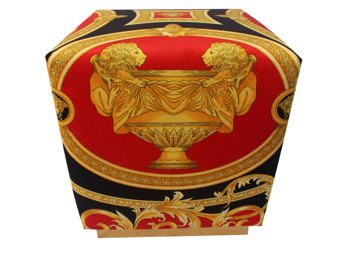 Ottoman Custom-Made Covered in Versace Velvet Fabric