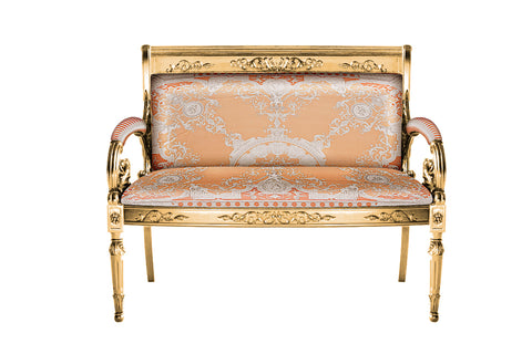 Sofa Custom Vanitas 2-Seater Loveseat In Versace Le Grand Orange Fabric