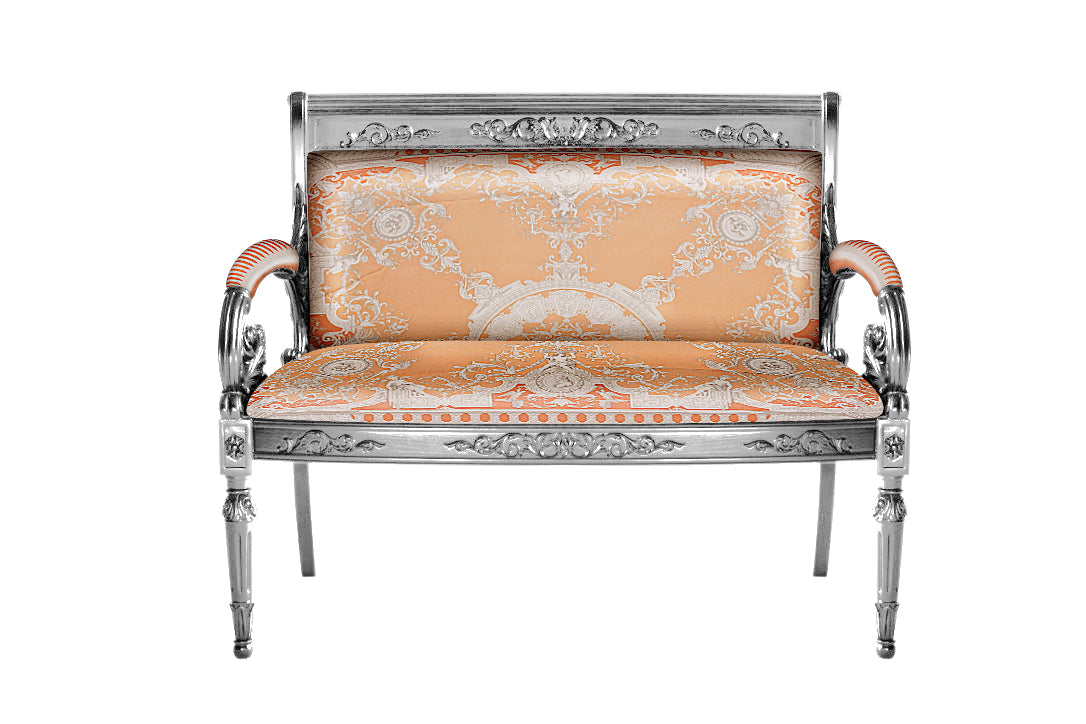 Sofa Custom Vanitas 2-Seater Loveseat In Versace Le Grand Orange Fabric