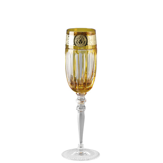 Versace Rosenthal Gala Prestige Amber Medusa Champagne Glass