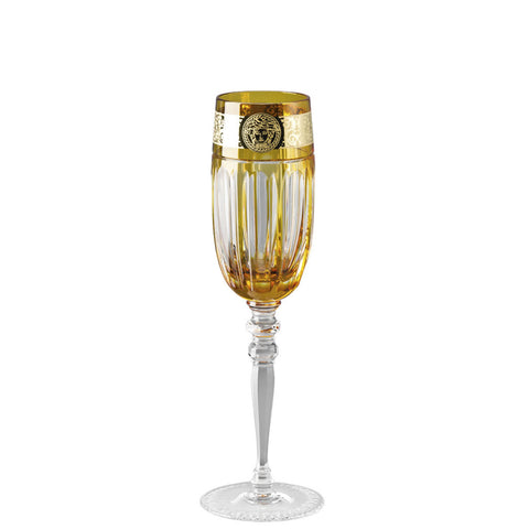 Versace Rosenthal Gala Prestige Amber Medusa Champagne Glass