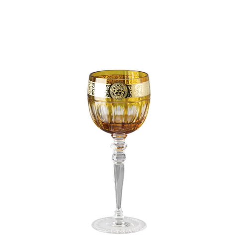 Versace Rosenthal Gala Prestige Amber Medusa White Wine Glass