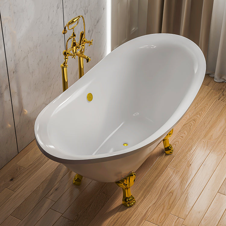 Free Standing Classic White Claw Footed Bathtub - Gold Or Silver Claw Foot