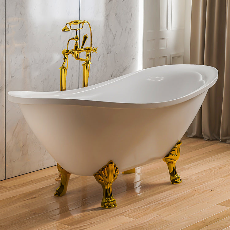 Free Standing Classic White Claw Footed Bathtub - Gold Or Silver Claw Foot